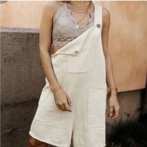 Bohme Knit Cream Overall Shorts